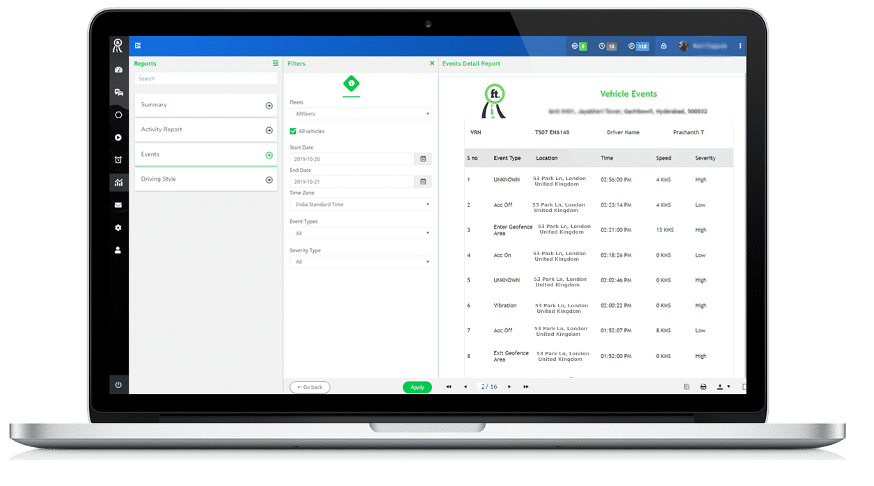 fleetly Continuous monitoring and evidence