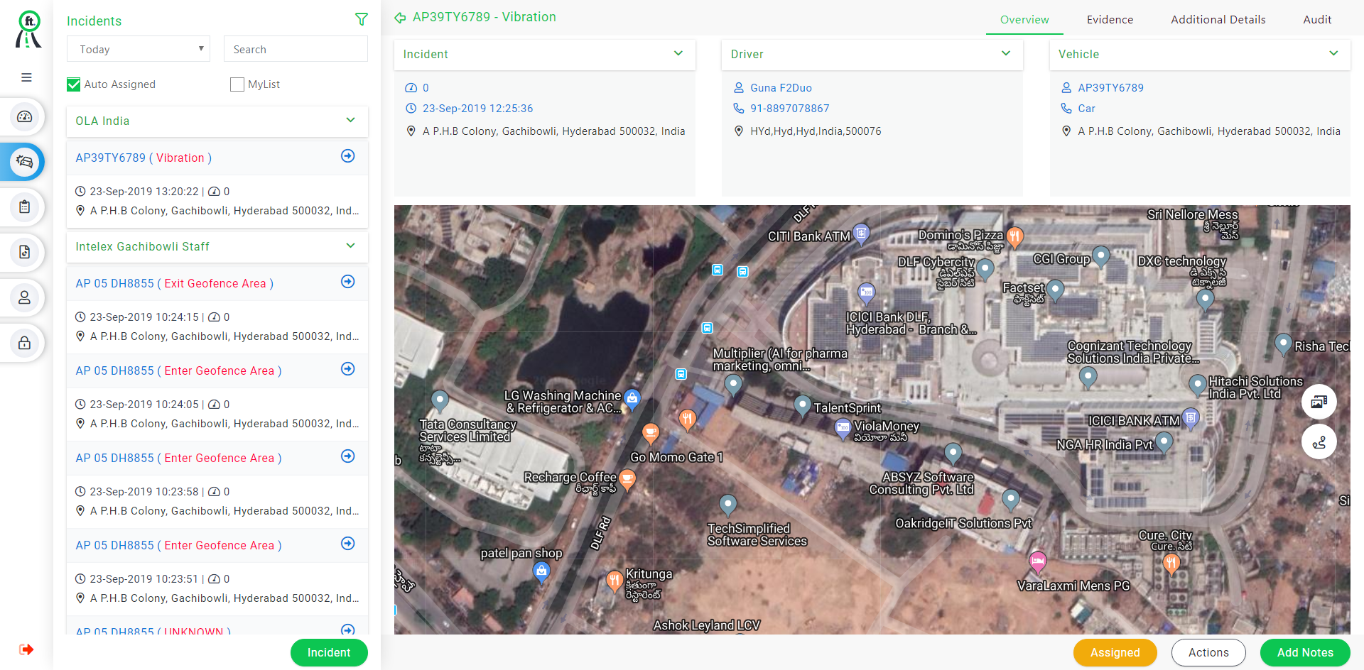 fleetly location tracker for vehicle